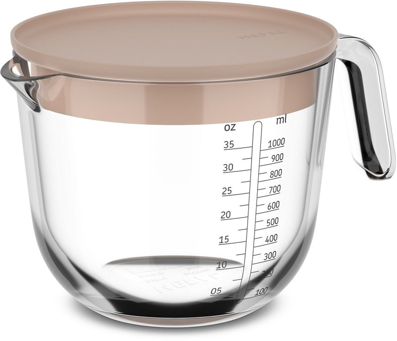 Tazza di misurazione in vetro 1L con gesso di coperchio