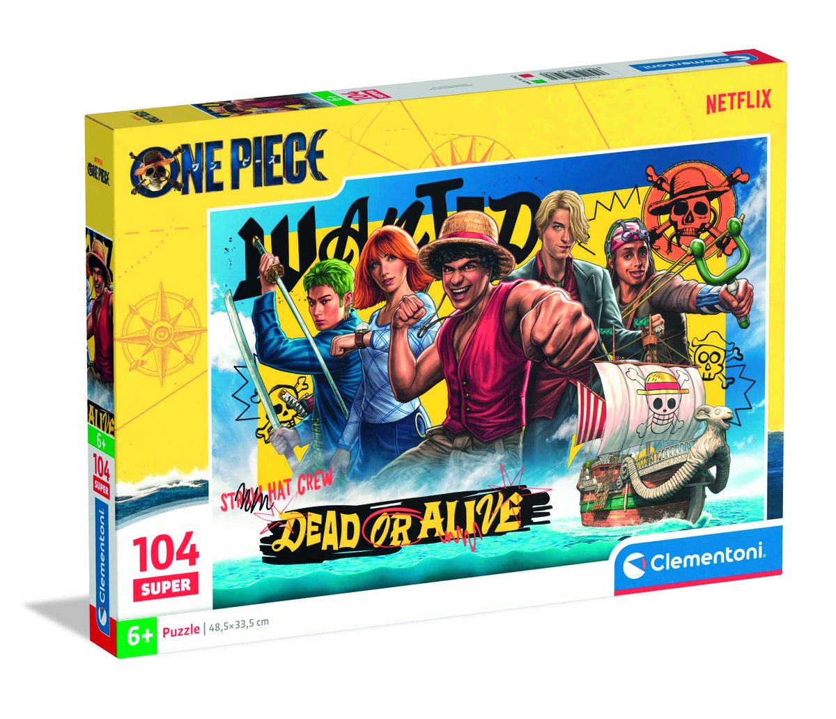 Clementoni One Piece Puzzle 104 pezzi - Giochi Puzzle Anime Netflix - Giocattoli educativi per bambini, ragazze e ragazzi dai 6 anni