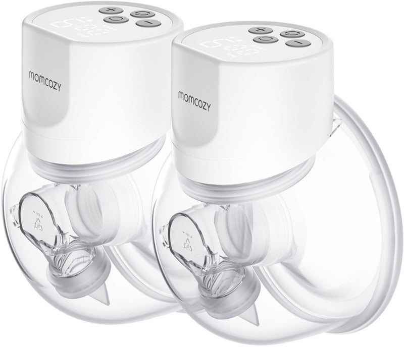 Tiralatte a mani libere Momcozy s12pro - 2 pezzi - extra silenzioso e compatto - elettrico - ricaricabile - bianco