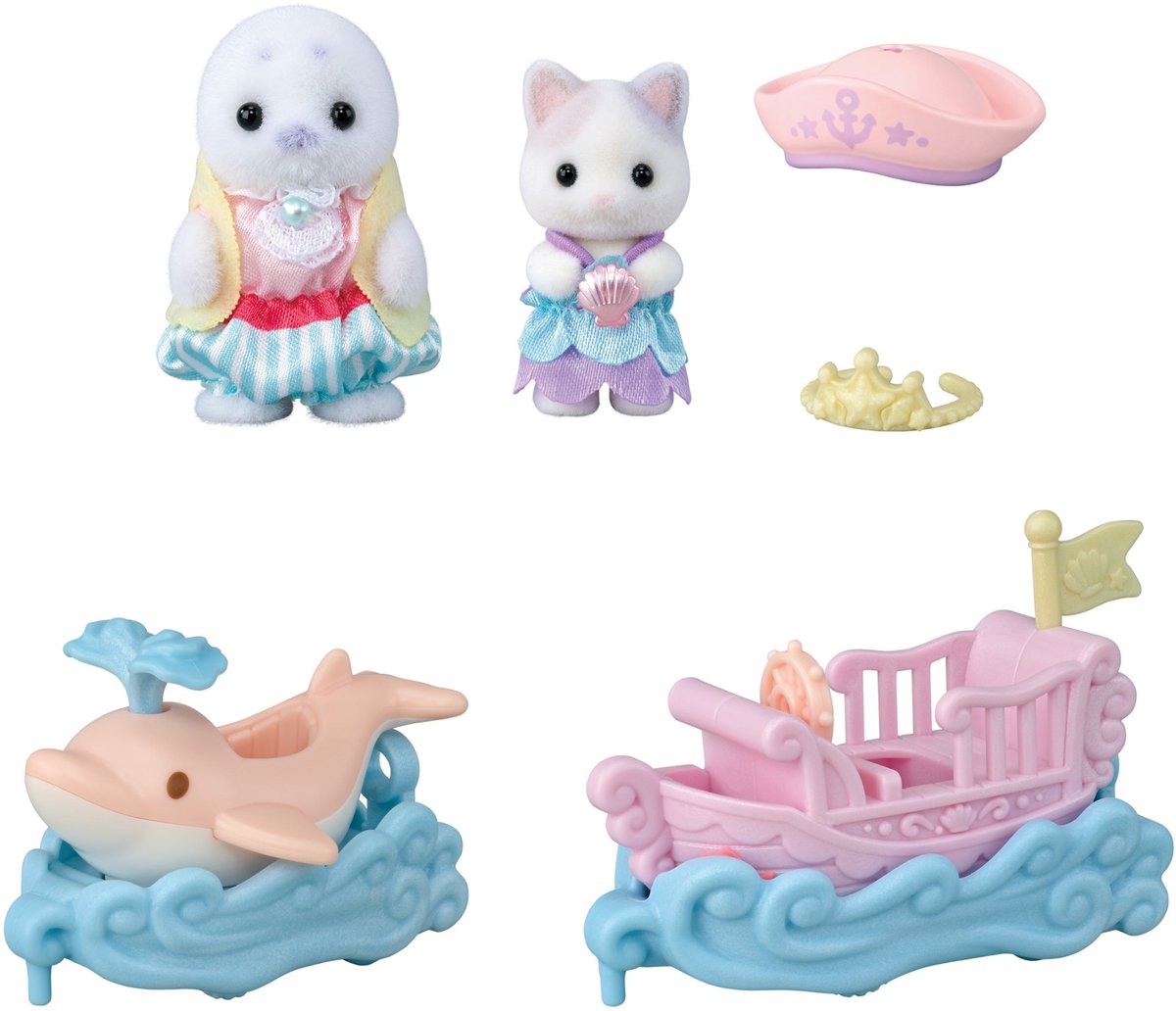 Sylvanian families 5820 pretpark speelset- op de golven glijden- inclusief 2 fluweelzachte speelfiguren