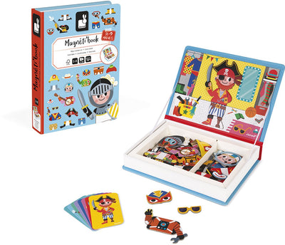 Janod - magnetibook - fiesta de disfraces para niños - set de juego de libro magnético