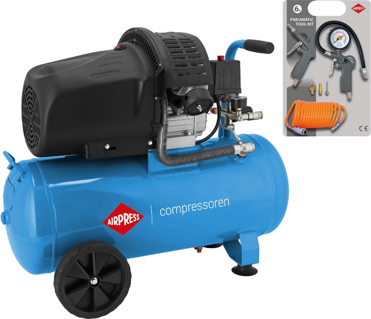 Airpress compressor hl 425-50 8 bar 3 pk 2.2 kw 280 l min 50 l met accessoires