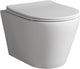 Inodoro de pared Odin blue label con asiento, sin borde, asiento de cierre suave, cierre rápido, material de montaje, 490 mm, blanco mate