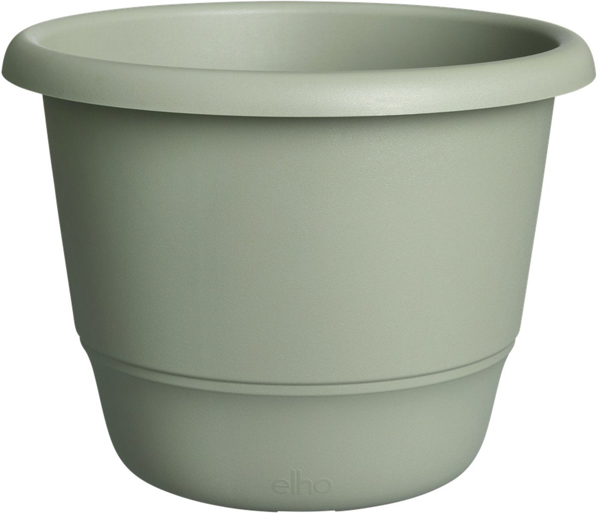 Elho amiga round 55 - macetero grande para interior y exterior - plástico 100% reciclado - ø 55 x h 41,3 cm - verde tomillo
