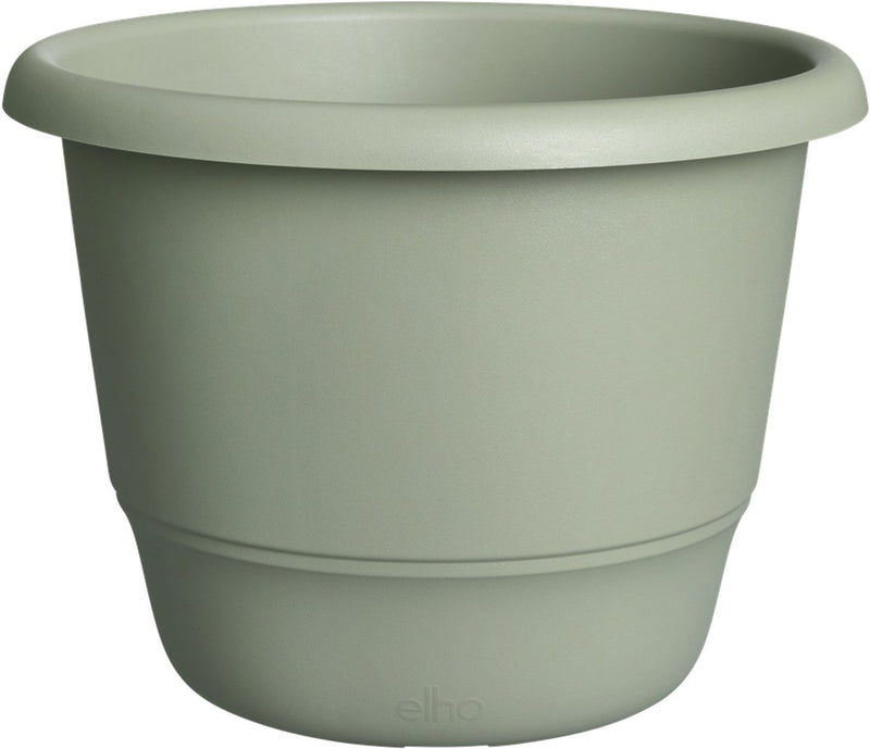 Elho amiga round 55 - macetero grande para interior y exterior - plástico 100% reciclado - ø 55 x h 41,3 cm - verde tomillo