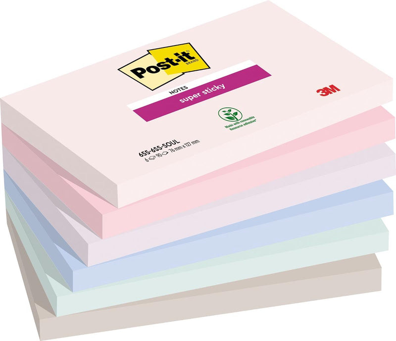 Blocco note post-it 3m 655-6ss 76x127mm anima