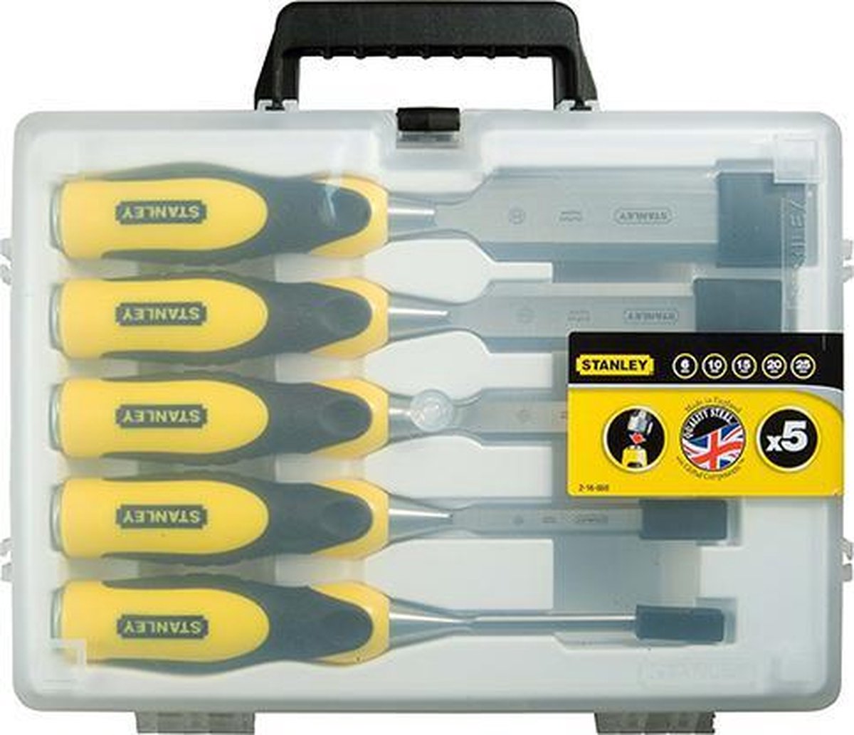 Stanley steekbeitelset dynagrip 5dlg. (6.12.18.25.32 mm) - 2-16-885