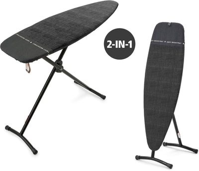 Asse da stiro e asse a vapore Brabantia d - 2 in 1 - adatto per stirare e cuocere a vapore - 135x45 cm - denim black