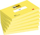 Bloc de notas Post-it 655 76x127mm 100 hojas por bloc amarillo neón | 6 piezas