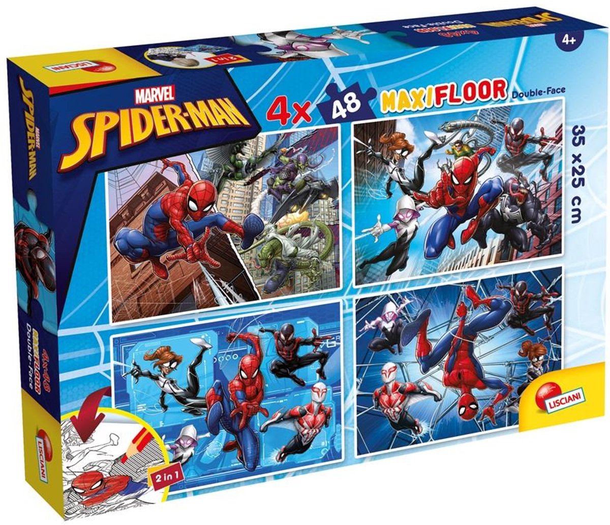Lisciani marvel puzzle df maxi floor 4 x 48 spider-man
