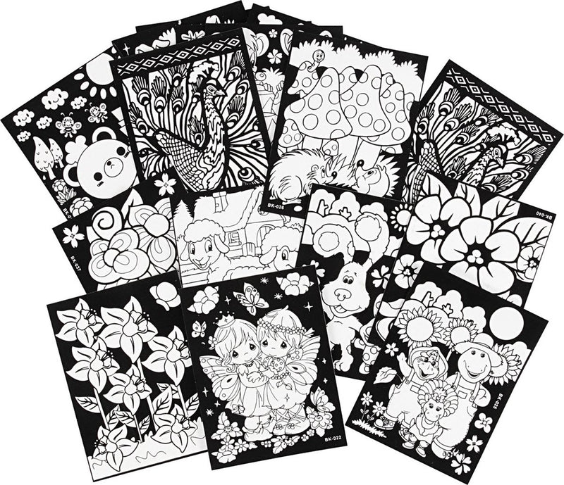 Creativ company velour plaatjes, afm 25x19 cm, 16 assorti