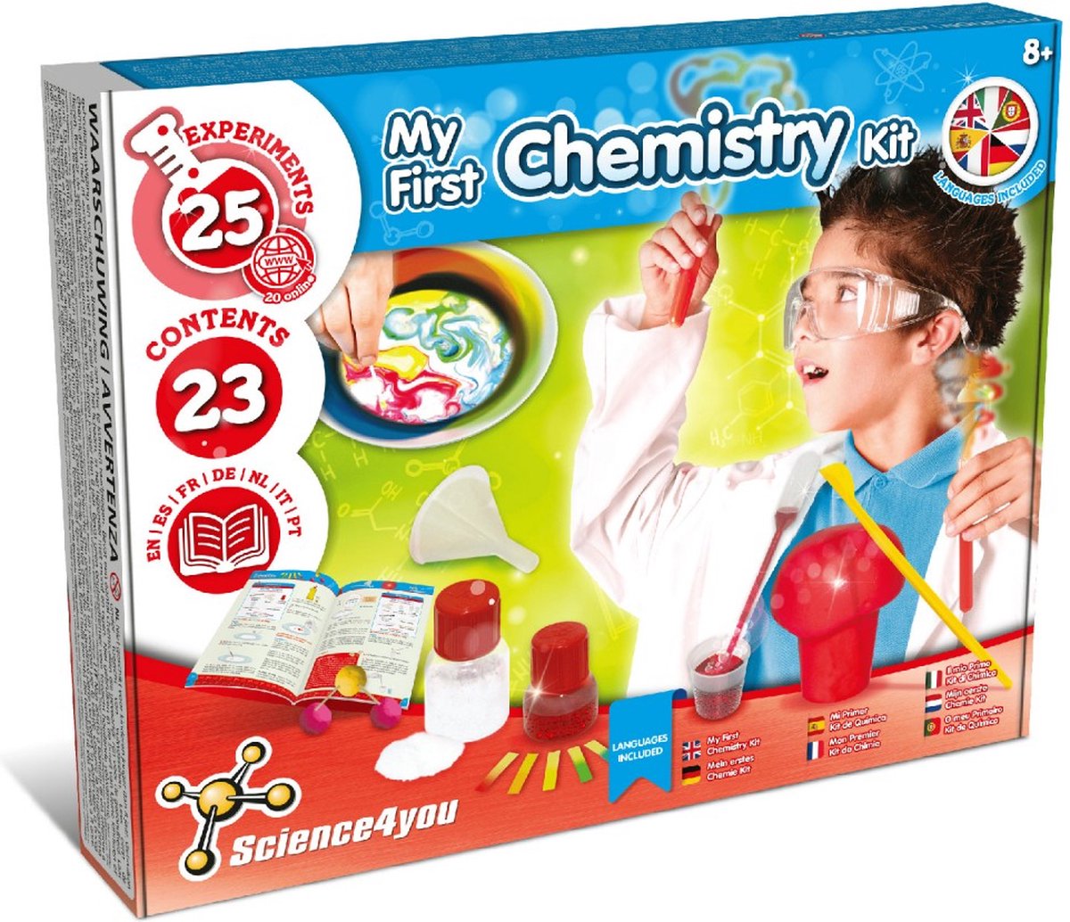 Science 4 you mi primer kit de química - 25 experimentos - juego educativo 8+ años