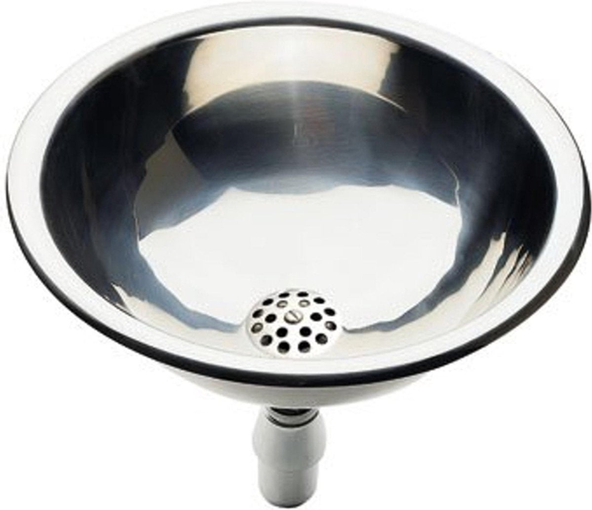 Plieger rimini wastafel - spoelbak - 33,5cm rvs gepolijst met plug