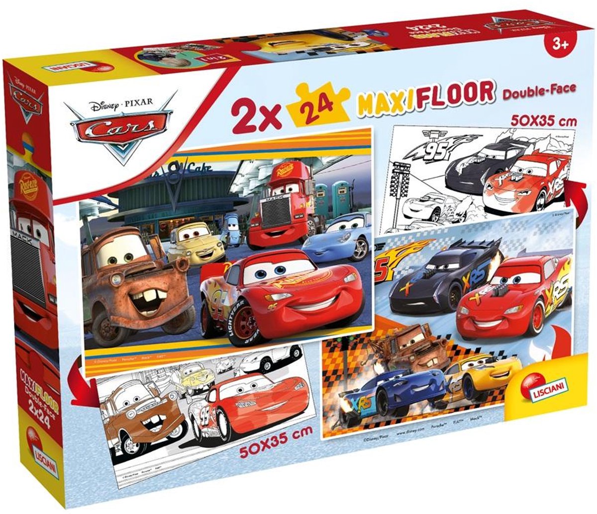 Lisciani disney puzzle maxifloor 2 x 24 cars