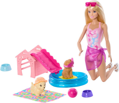 Festa in piscina per cuccioli della famiglia Barbie