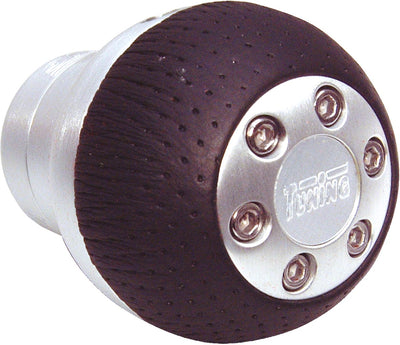 Carpoint gear knob - aluminum black - round model - for cars without reversing lock (pull the lever up for reverse) - 3 different filler bushes - 3 Allen screws and an Allen key
