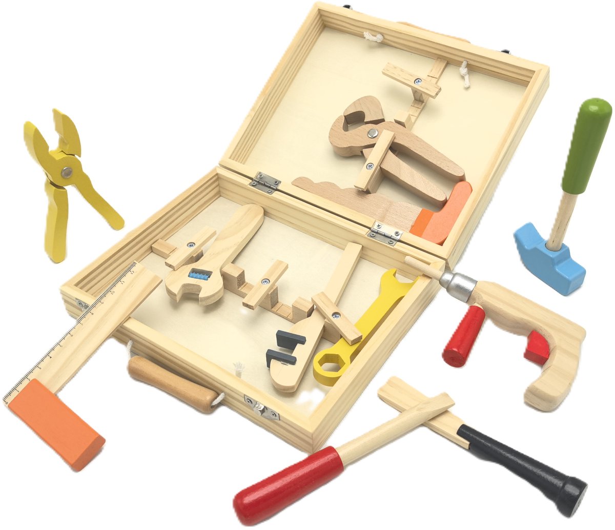 Cassetta degli attrezzi in legno Playwood - 12 pezzi.
