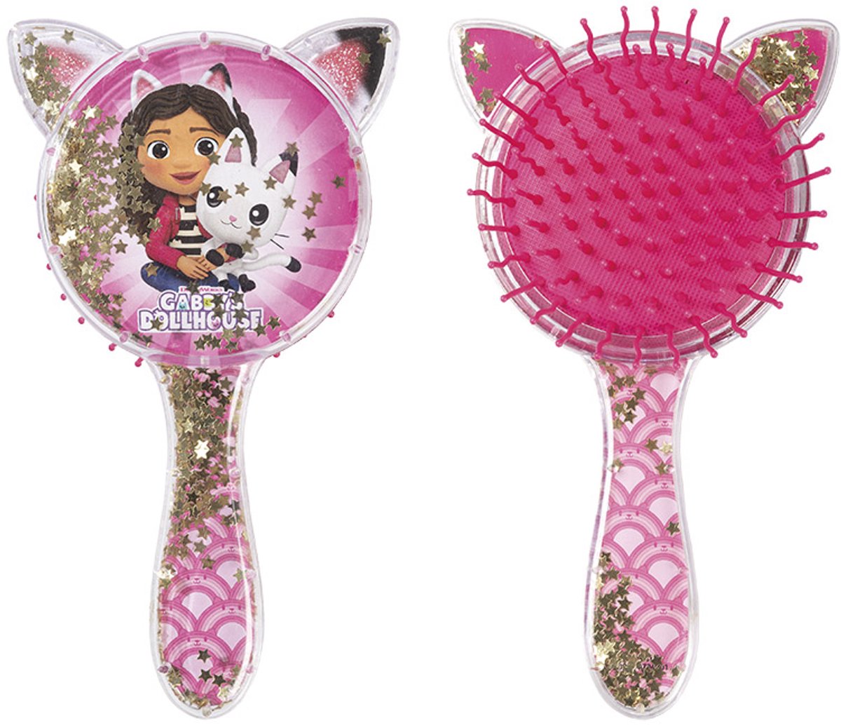 Totum Spazzola per capelli per casa delle bambole di Gabby junior con glitter mobili - Casa delle bambole di Gabby per ragazze dai 3 anni - Bellezza per bambini