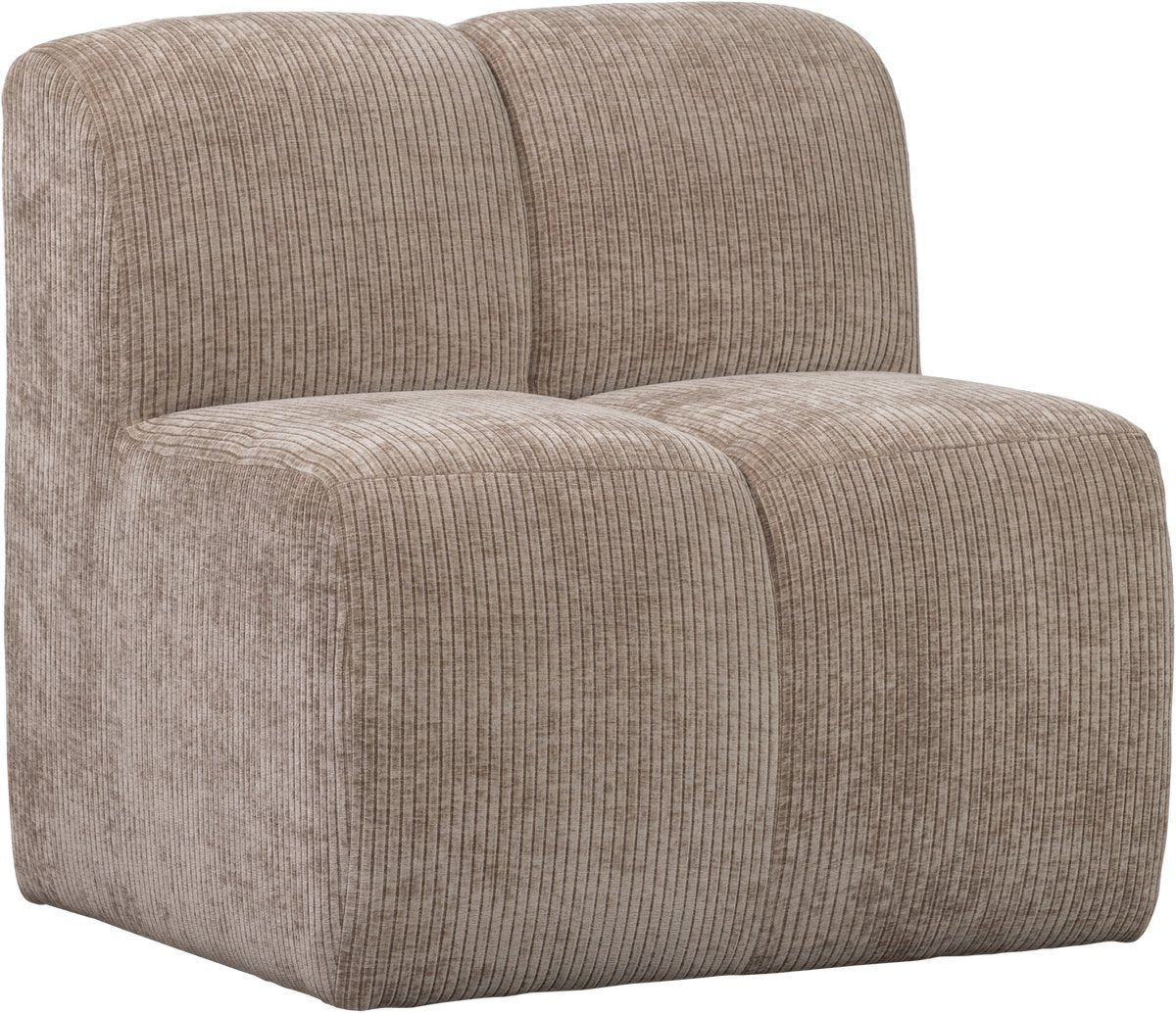 Woood mojo eetbankje 84cm met rugleuning - ribstof - donker zand