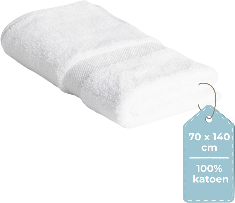 Silenzio. asciugamano da bagno living hush living - per pezzo - 70×140 cm - 100% cotone - qualità pesante 500 g m2 - bordo elegante e anello per appenderlo - bianco