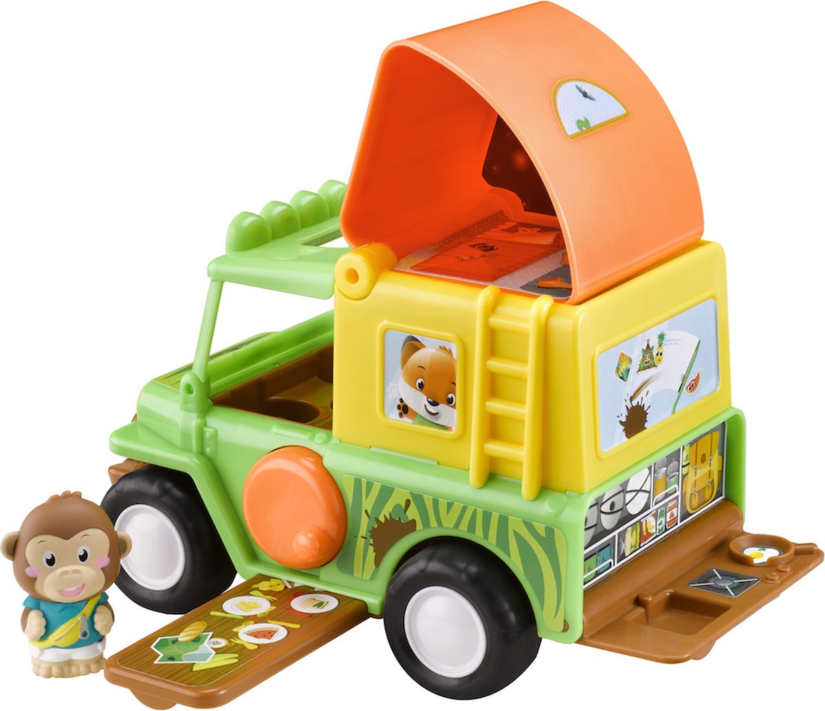 Set da gioco Klorofil, la jeep safari con 1 personaggio della famiglia delle scimmie