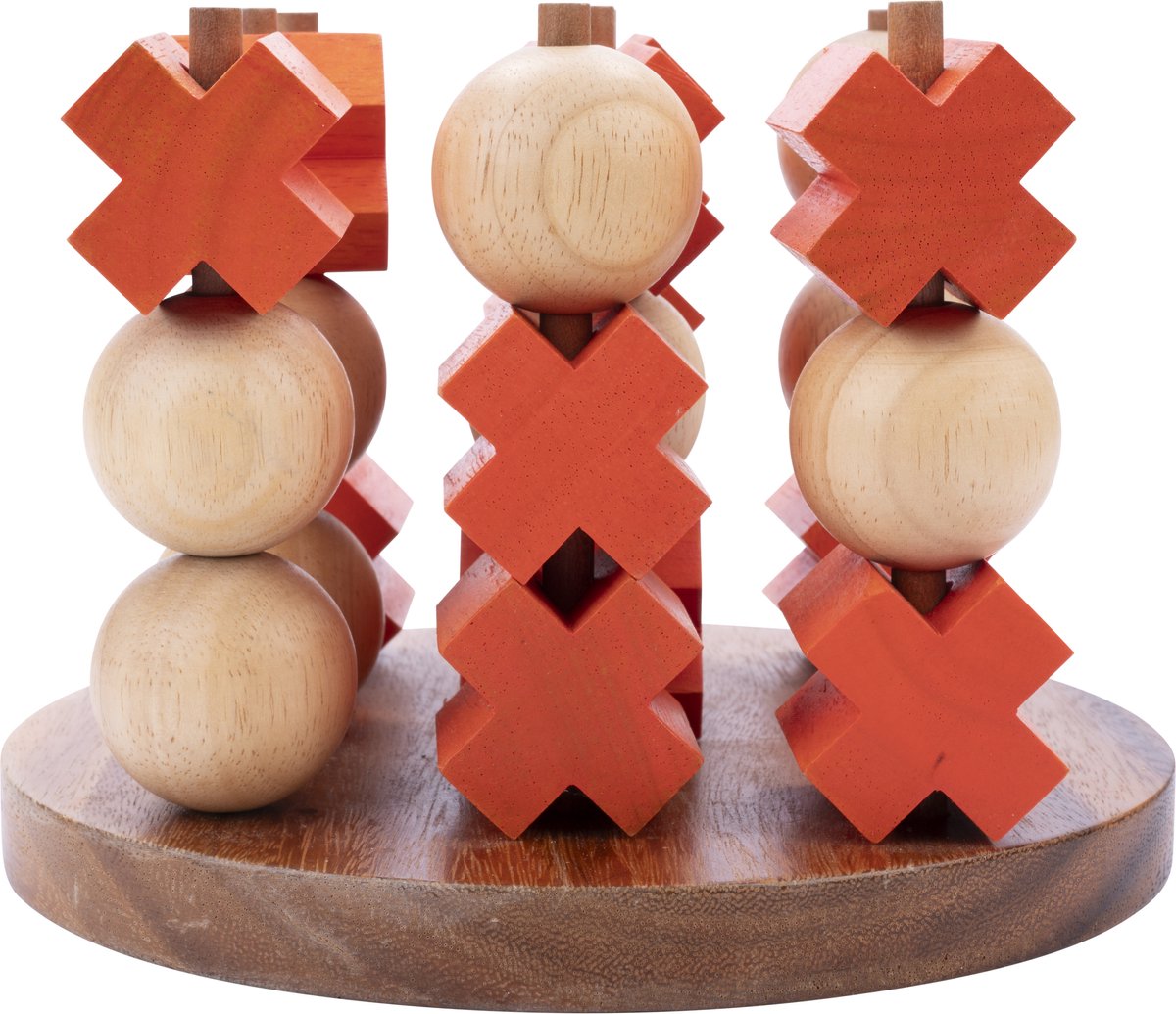 Longfield tris (grande) – gioco di filotto in legno – tris – gioco di pensiero strategico – classico gioco da tavolo – 2 giocatori – cuore d'angelo