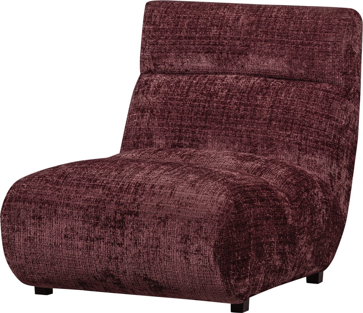 Sillón Woood observe - chenilla - berenjena - 82x75x96
