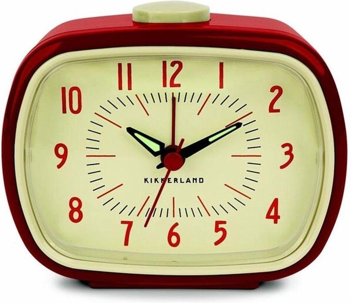 Kikkerland retro wekker rood - classic alarm clock - vintage - slaapkamer accessoire