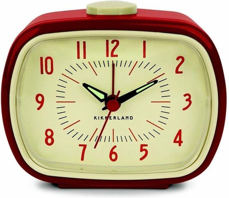 Kikkerland sveglia retrò rossa - sveglia classica - vintage - accessorio per la camera da letto