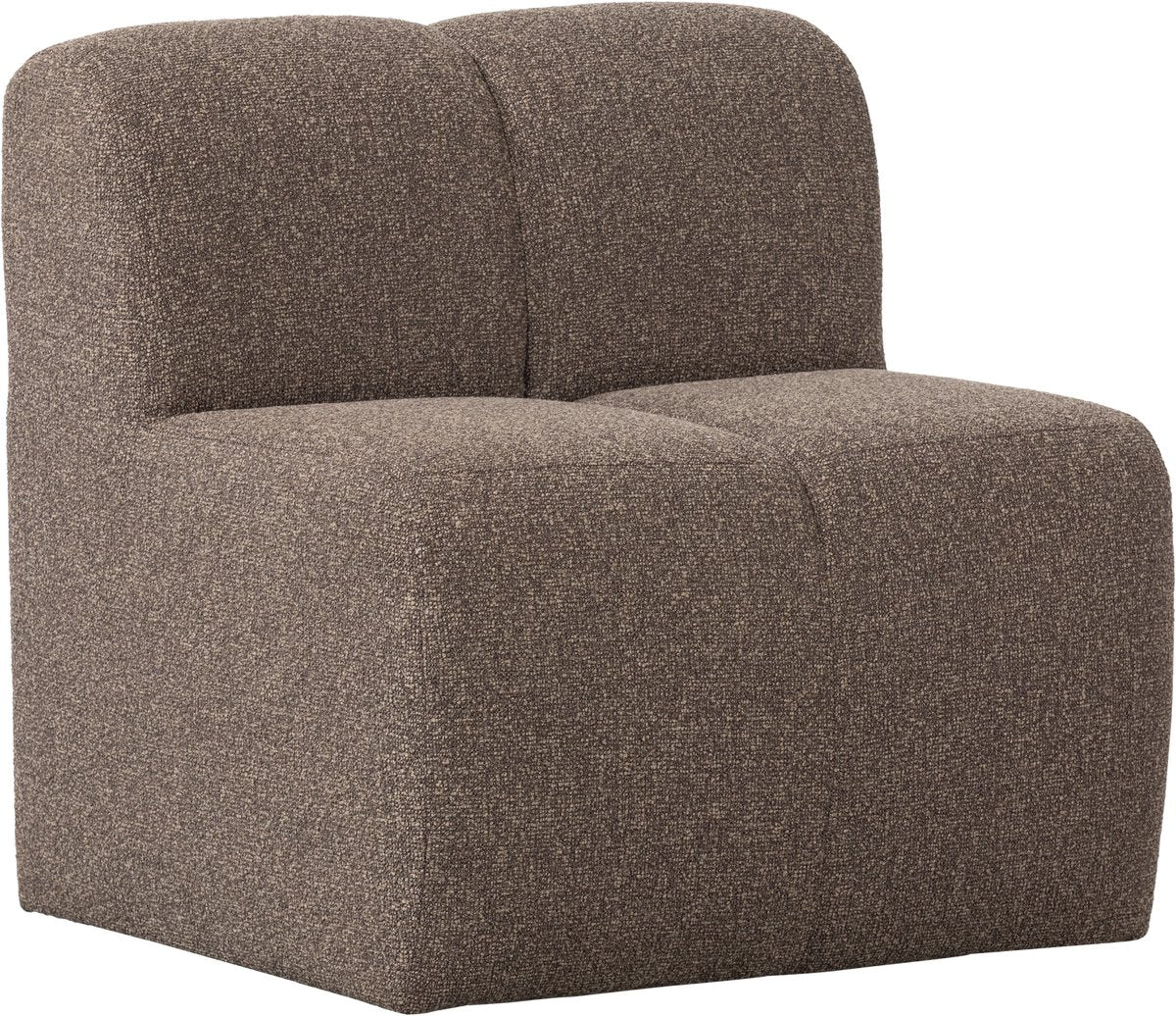 Woood mojo eetbankje 84cm met rugleuning - bouclé - bruin melange