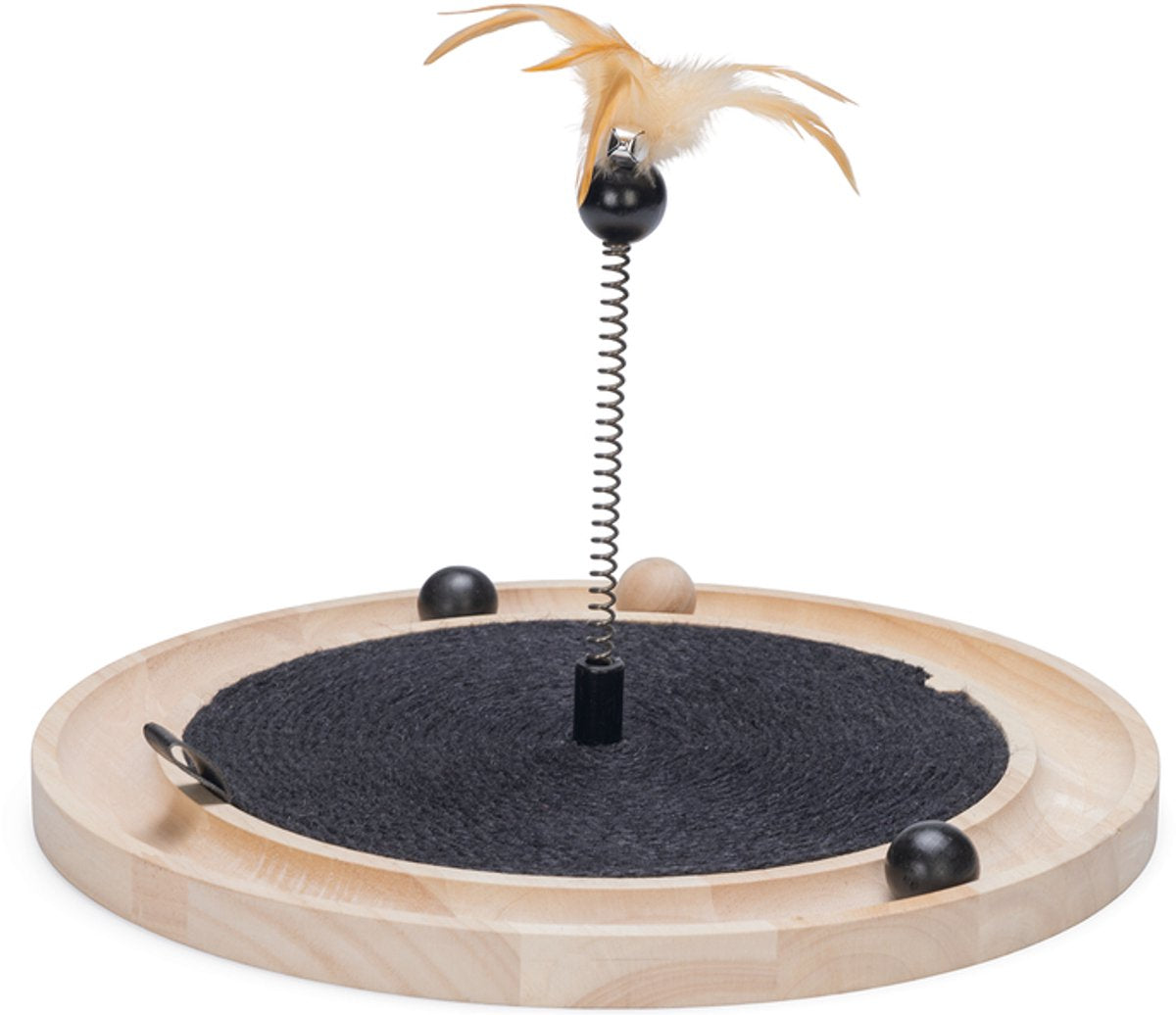 Progettato da lotte Scratch Toys idah - giocattoli per gatti - legno - marrone nero - 39,5x39,5x29 cm