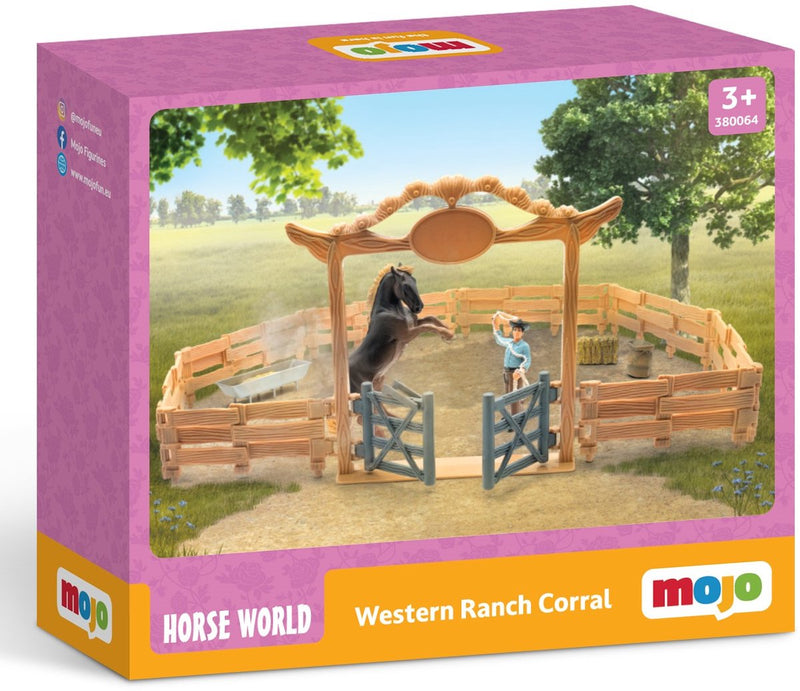 Mojo Farmland Western Ranch with Horse and Cowboy Play set 380064