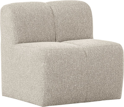 Panca da pranzo in legno mojo 84 cm con schienale - bouclé - beige melange