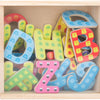 Piccole piede - lettere magnetiche in legno colore, 37dlg.