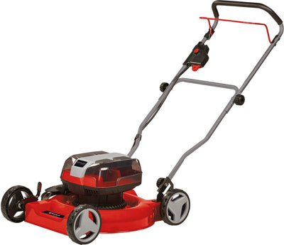 Einhell battery lawn mower ge-cm 36 48 li m solo - power x-change - 36 v li-ion - cutting width: 48 cm - double twin-pack technology - cutting height: 25-75 mm - mulching function - excl. battery and charger