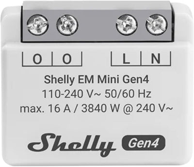 Shelly em mini gen4 - contatore di energia compatto 16a - wi-fi, bluetooth e zigbee