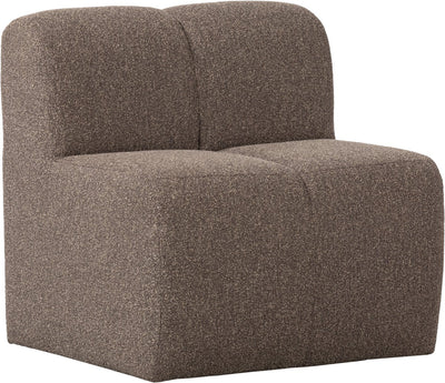 Panca da pranzo in legno mojo 84 cm con schienale - bouclé - marrone melange