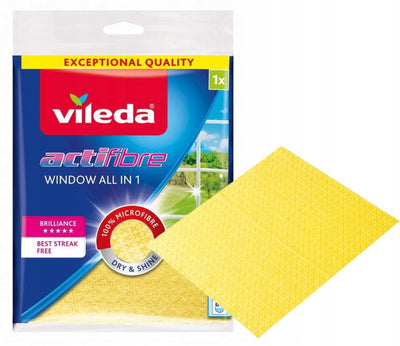 Vileda paño de limpieza actifibre 168890 microfibras amarillo vidrio