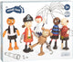 Small foot - houten poppetjes piraat buigbaar, 6st.