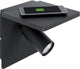 Lampada da parete Eglo ciglie - ricarica wireless per telefono - nero - gu10