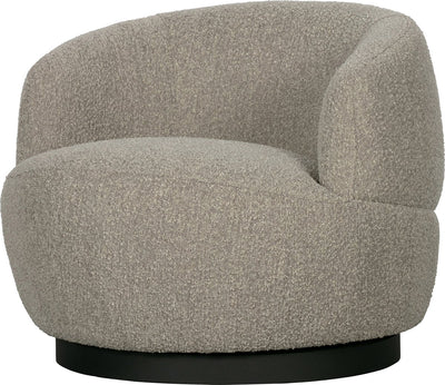 Poltroncina girevole in lana di legno - pelle di pecora - naturale - 71x84x88