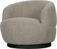 Sillón giratorio de lana - piel de oveja - natural - 71x84x88