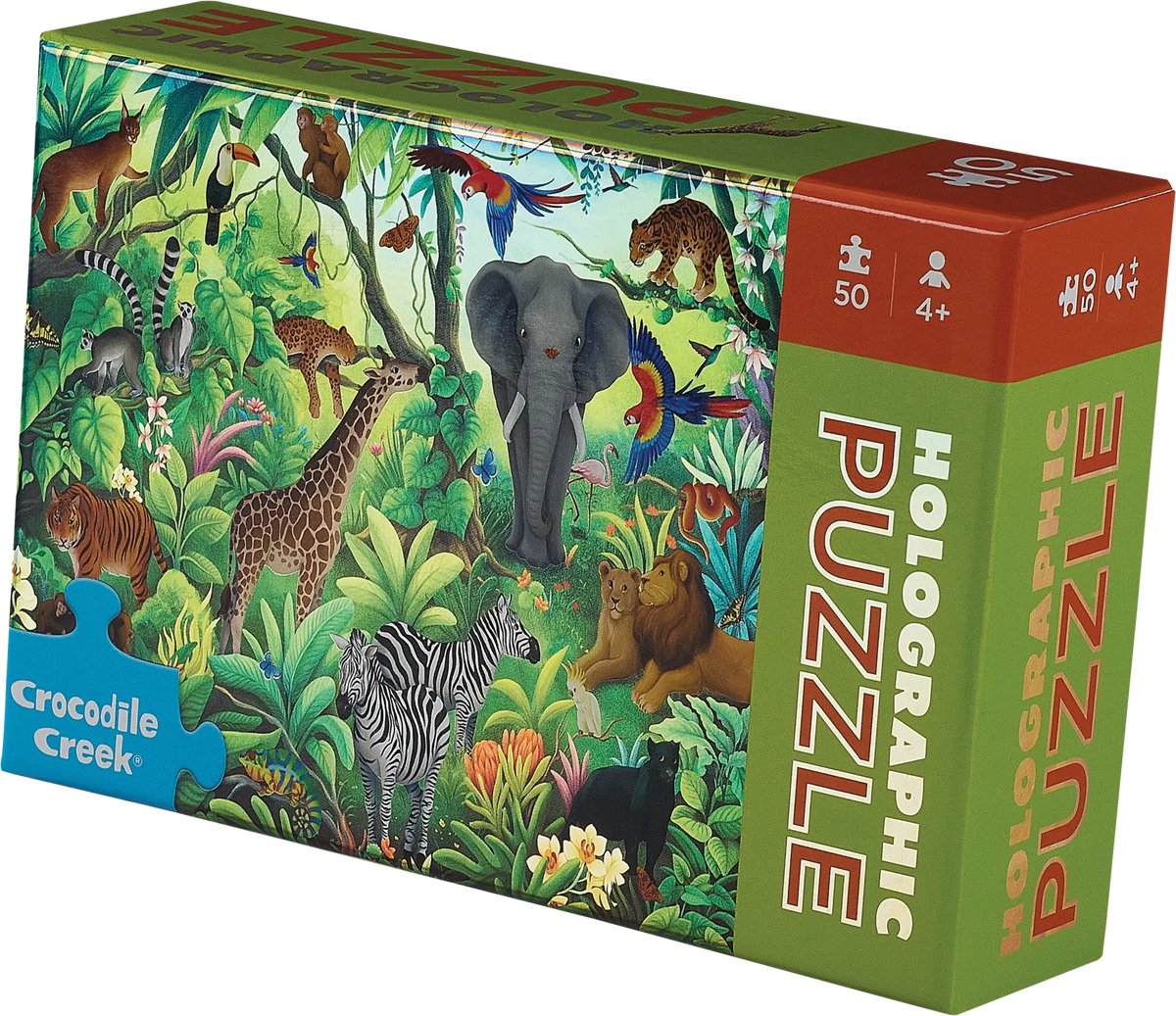 Puzzle Crocodile Creek giungla olografica - 50 pezzi - giocattoli.