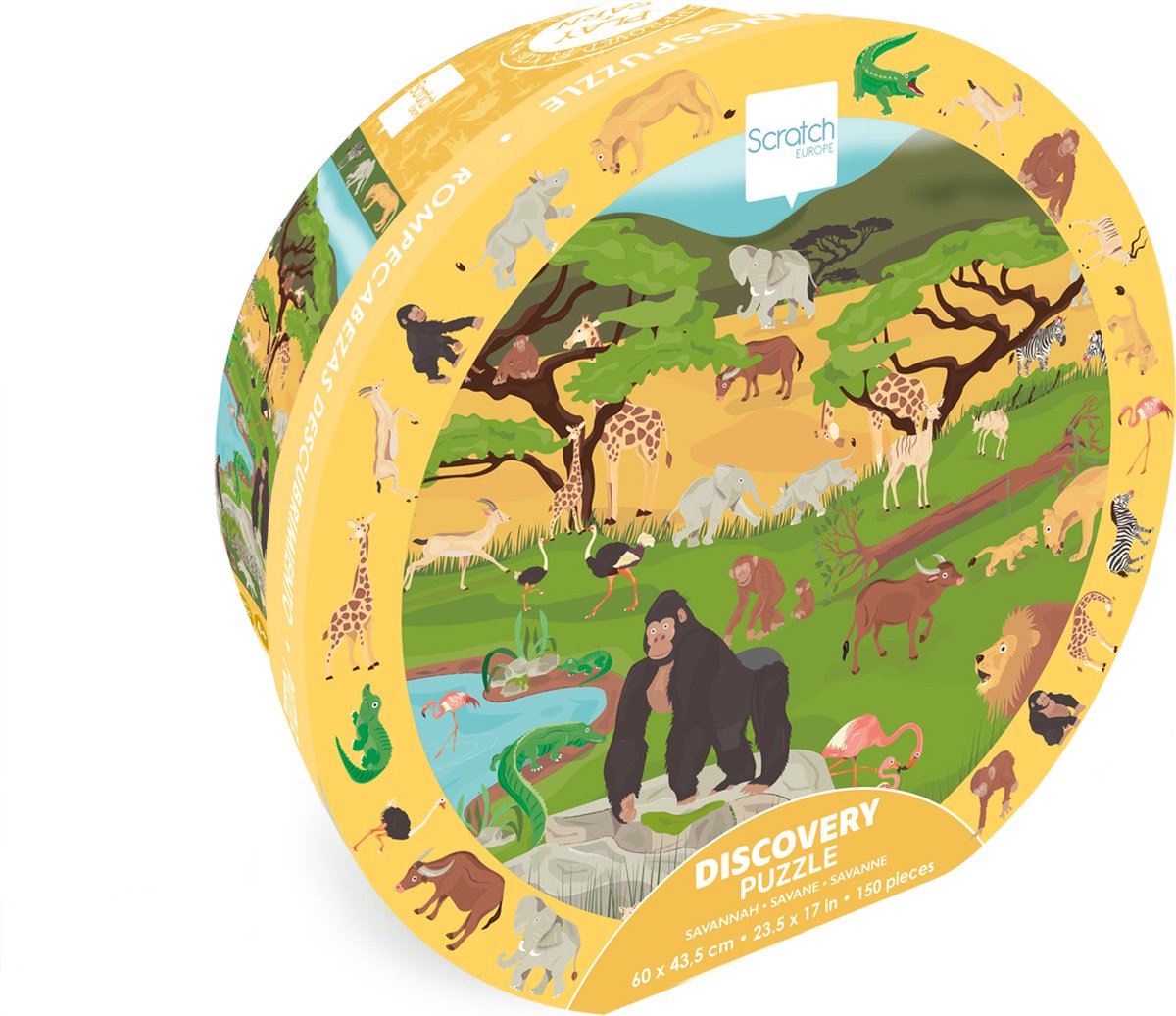 Puzzle da grattare - savana - 60x43,5 cm - 150 pezzi - 6 anni
