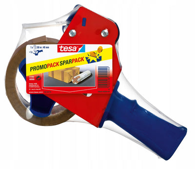 Tesa estándar - dispensador de cinta de embalaje - rojo - azul - cinta incluida