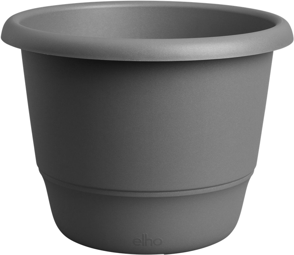 Elho amiga round 47 - macetero para interior exterior - plástico 100% reciclado - ø 47,0 x h 35,3 cm - antracita