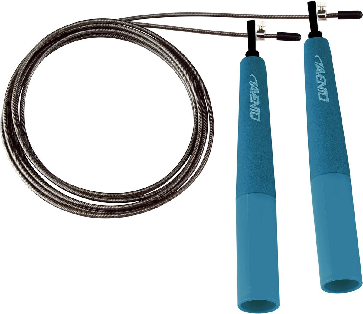Avento corda per saltare in acciaio - speed grip - blu