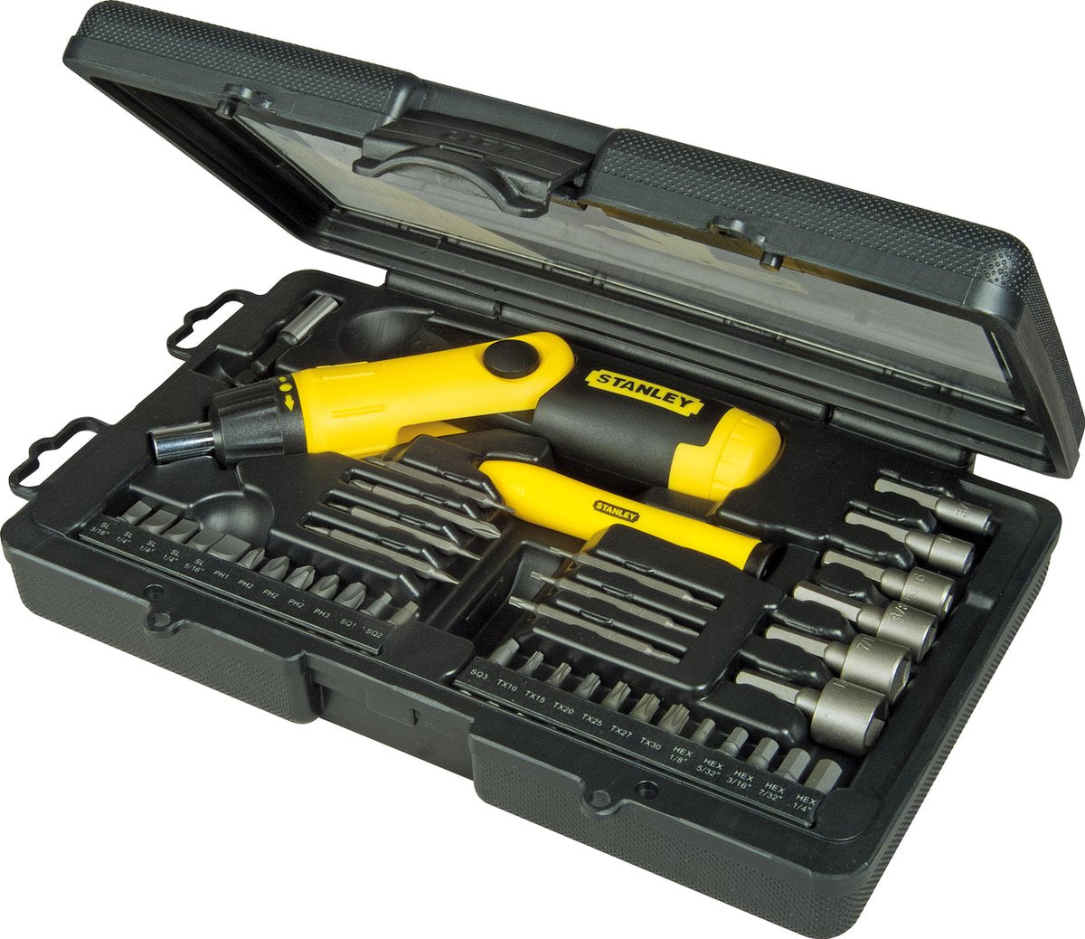 Set di punte a cricchetto con impugnatura a pistola Stanley da 38 pezzi - 0-63-038