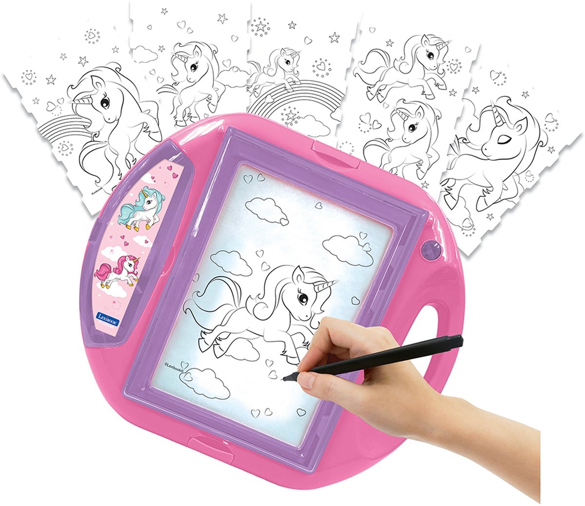 Proiettore per disegni con unicorno Lexibook con modelli e timbri