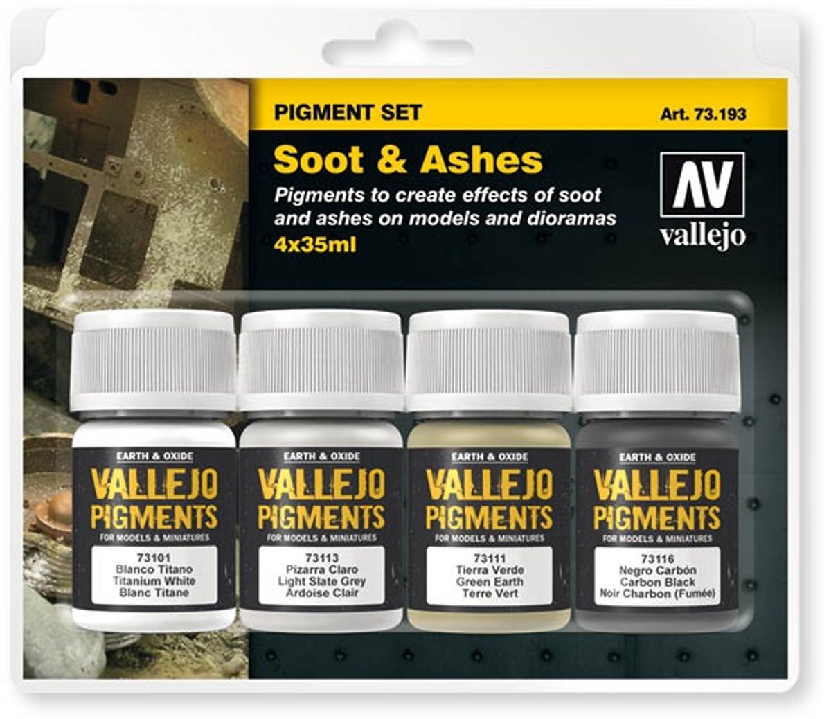 Vallejo modelbouwdecoratie - 73193 soot - ashes - pigment set effecten set
